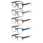 KERECSEN 5 Pack  Rectangle Blue Light Blocking Computer Glasses Unisex FLG185-5